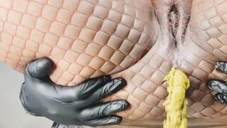 Thicc ebony shits through fishnets, ScatKings.com Scat Porn 4 ScatKings.com Scat Porn